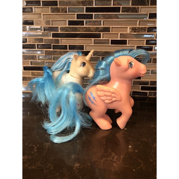 Lot Of 2 Vtg My Little‎ Pony Pegasus Firefly 1983 Pink Lightning bolt & Majesty - Picture 8 of 8